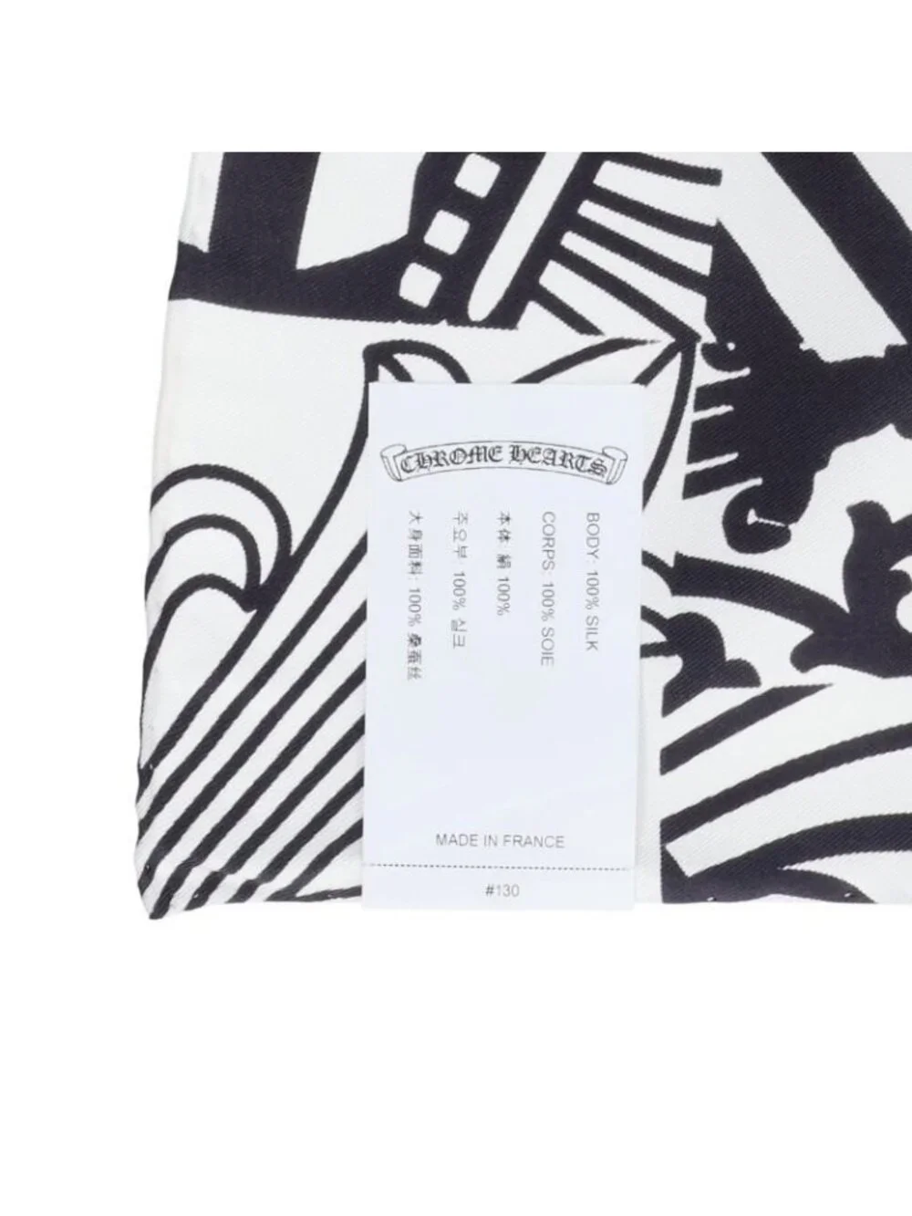 Chrome Hearts Logo Print Silk Scarf